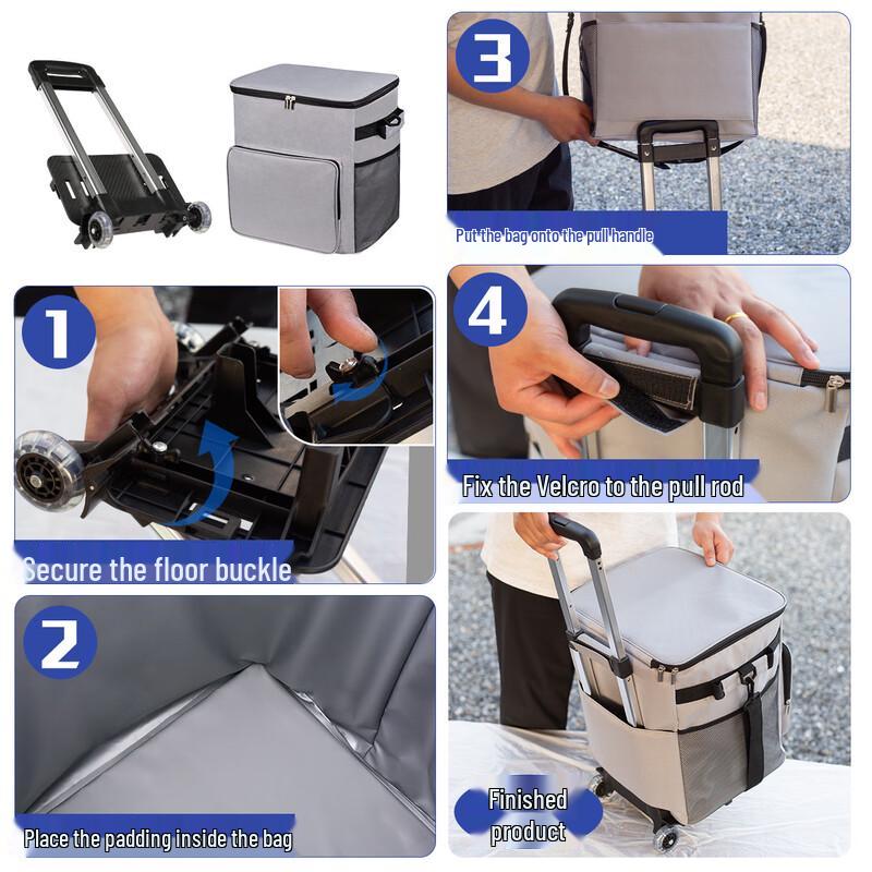 Oxford Cloth Portable Trolley Insulated Cooler Bag