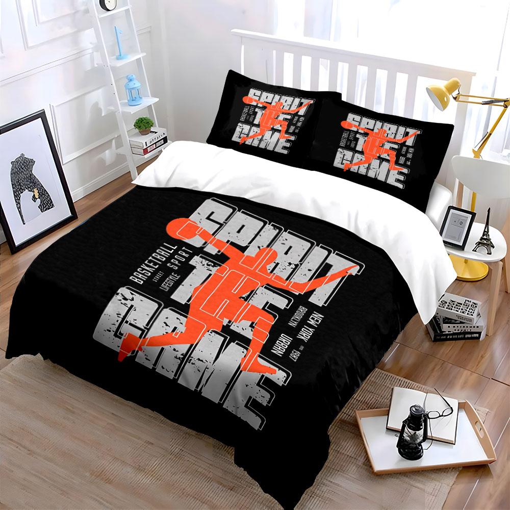 Basketball Spirit Graphic Design Bedding Duvet Cover Set Duvet Cover Pillowcases (1*Duvet Cover 2*Pillowcases, without duvet insert)