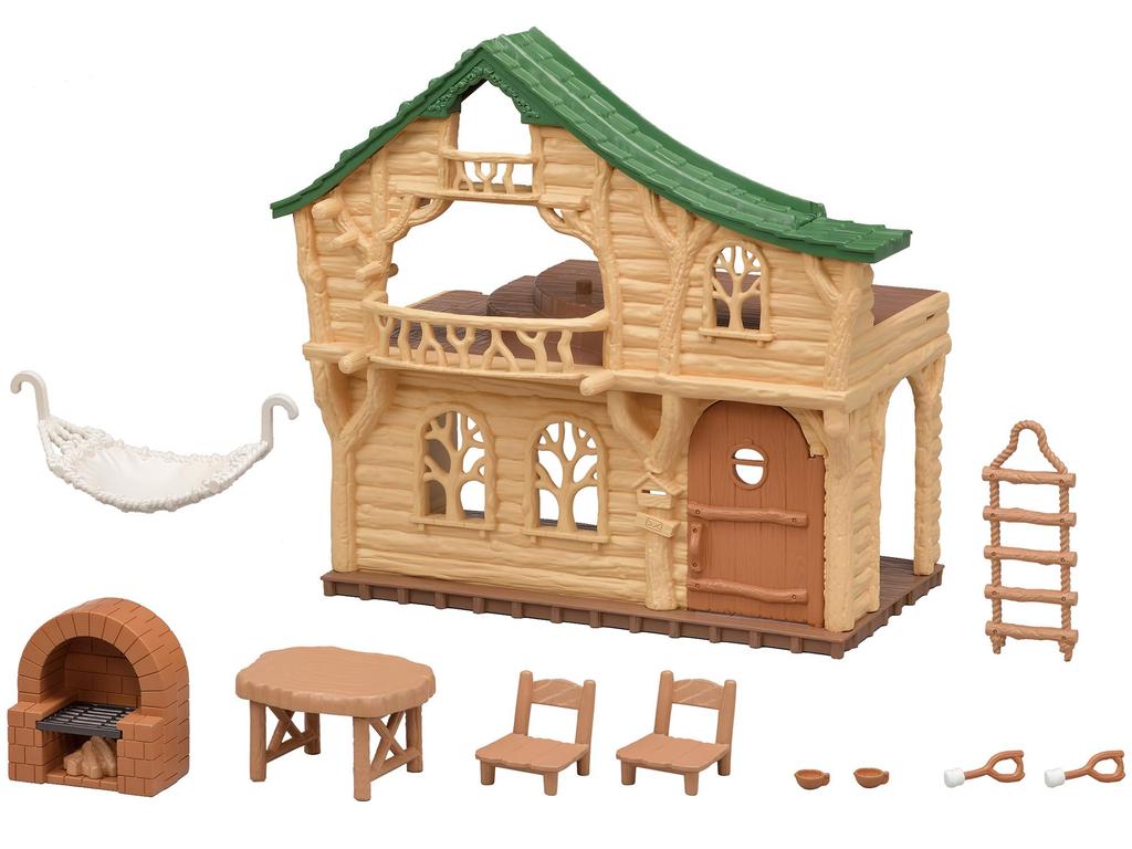 Sylvanian Families Family Trip House [Forest Exciting Log House] CO-62 ST Mark Certified Toy Dollhouse for Ages 3 and Up, Sylvanian Families, Epoch