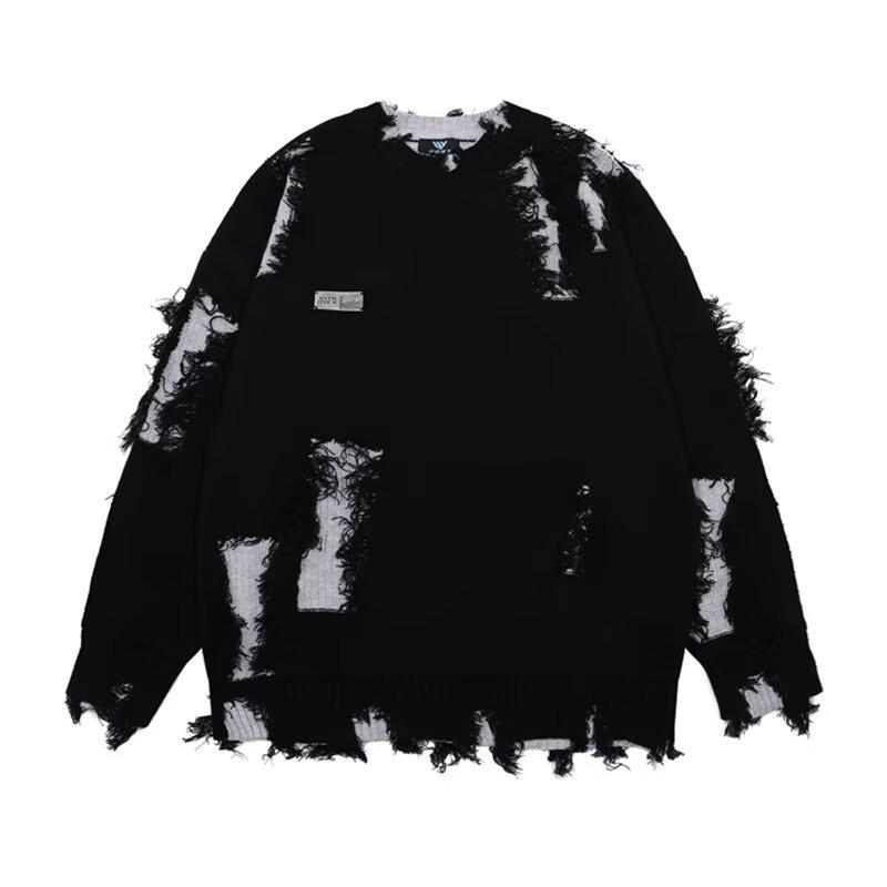 

Мужской модный приталенный свитер с круглым вырезом - Осень/Зима 2024 M чёрный