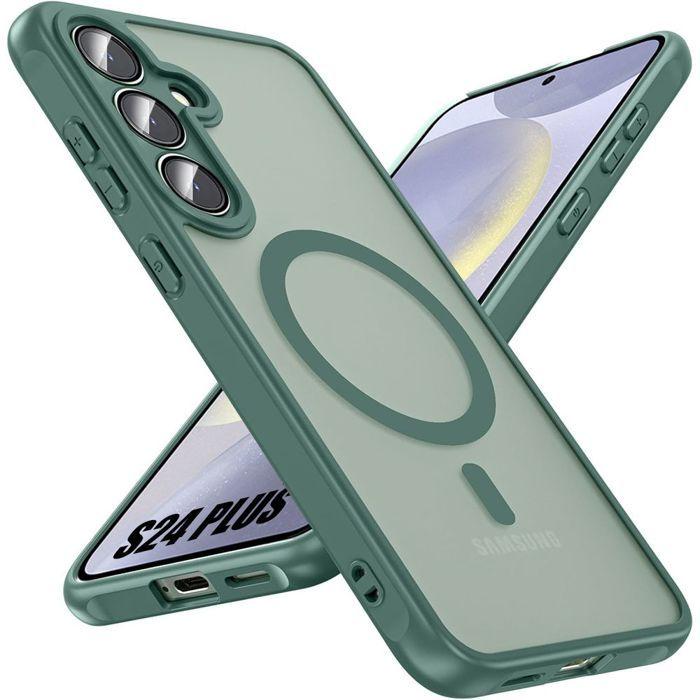 Coque de protection - BOOLING - pour Samsung Galaxy S24 Plus - Vert Nuit - Antichoc - Compatible Chargeurs Sans Fil