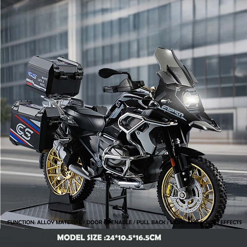 Simulation 1/10 Scale BMW R 1250 GS Adventure Alloy Motorbike Model Children Alloy Motorcycle Model Toy Collection Home Decor