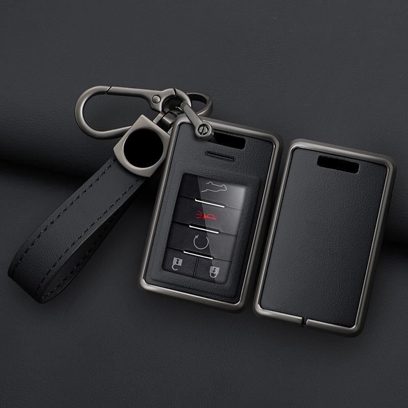 4 5 Keys Zinc Alloy Leather Smart Car Key Case For Cadillac Ats Sts Cts Srx Xts 28T Ctsv Xls Dts Car Key Key Case Case
