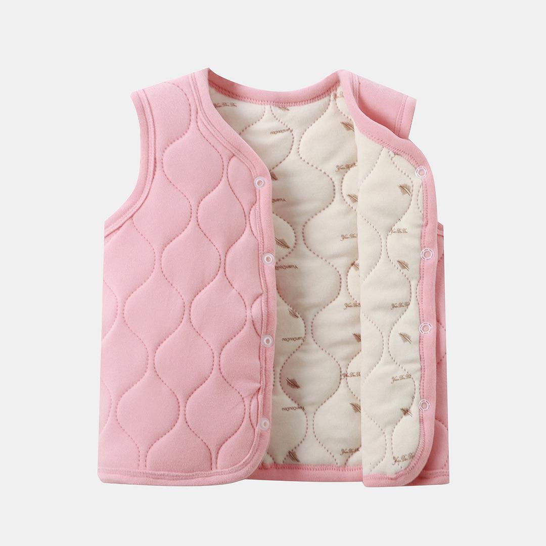 

Unisex Kids Thick Padded Vest: Warm Sleeveless School Uniform Layer for Autumn & Winter Size 90 for 23-28 lbs