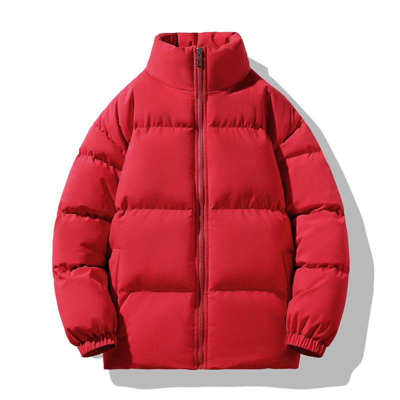 Padded Clothes Men's Solid Color Stand-up Collar Winter New Loose Velvet Thickened Cotton Clothes Thermal Down Jacket Jacket Charge