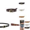 Trendy Women's Casual Pu Leather Belt With Vintage Gold Buckle For Everyday Wear
