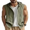 Men's Hooded Sleeveless Shirt Cotton Slim Fit Pullover