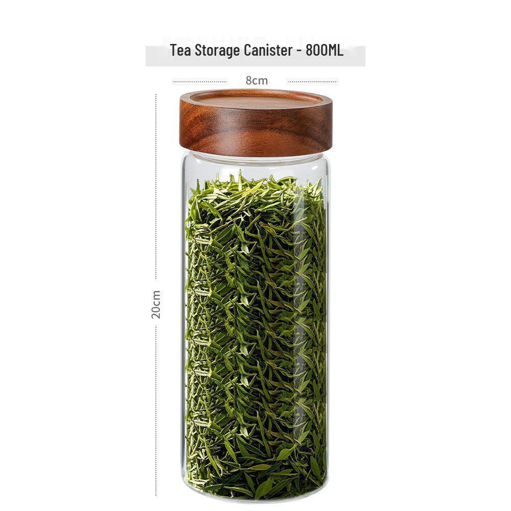 Transparent Borosilicate Glass Tea Canister: Airtight Storage Jar for Herbs, Snacks, Grains & More