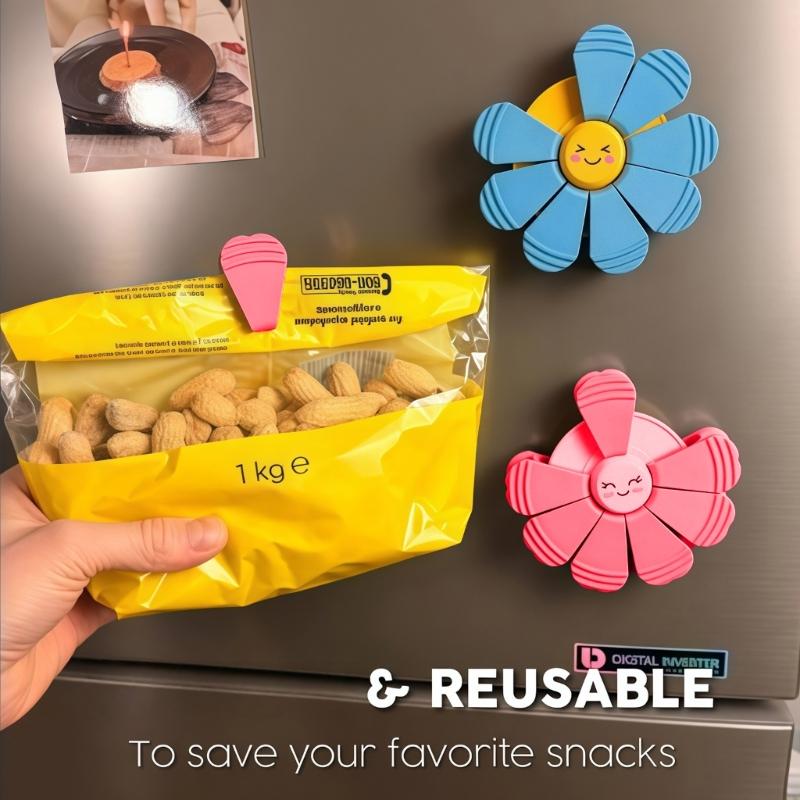 Decorative Flower Shaped Magnetic Clip For Organizing Papers Photos And Note Kitchen Organization Tool