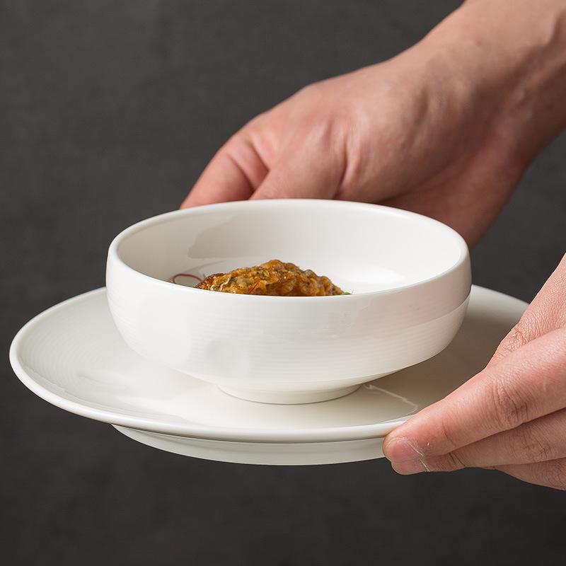 Ceramic Rice Bowl, Hotel Restaurant White Rice Bowl, Soup Bowl, Household 4.5-Inch Breakfast Porridge Bowl, Noodle Bowl