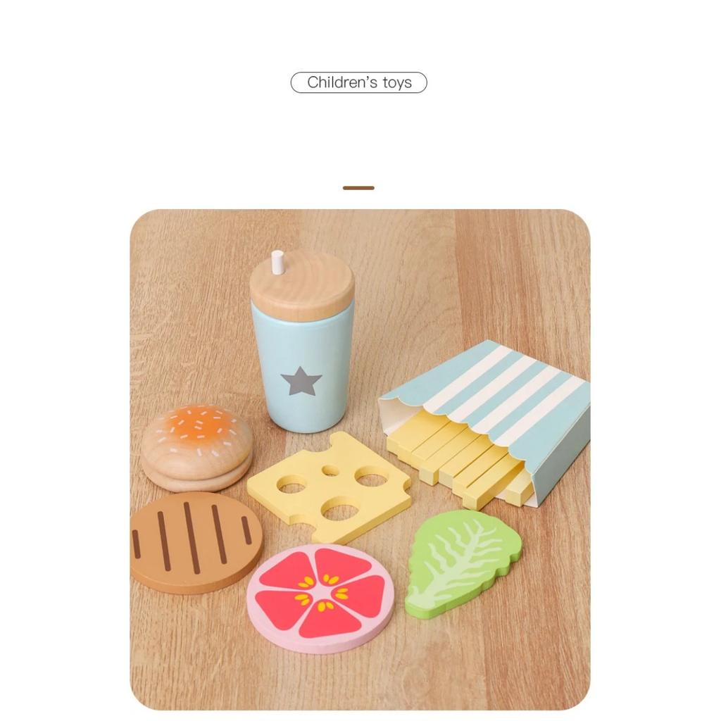 DIY Montessori Toys Simulation Kitchen Pretend Play Salad Cooking Cut Food Set Early Education Toys GiftsFor Children Kids