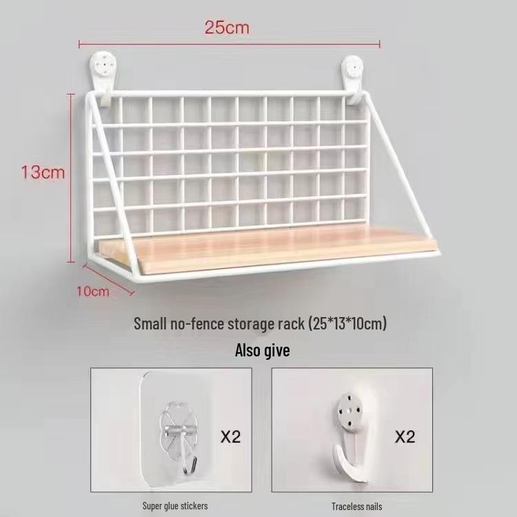 Punch-Free Wall Shelf: Bedroom & Bedside Hanger Basket Rack