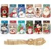12/24pcs Festive Christmas Mason Jar Gift Card Holders Hanging Decorations with Candy Bags for Xmas Tree Ornaments New Year