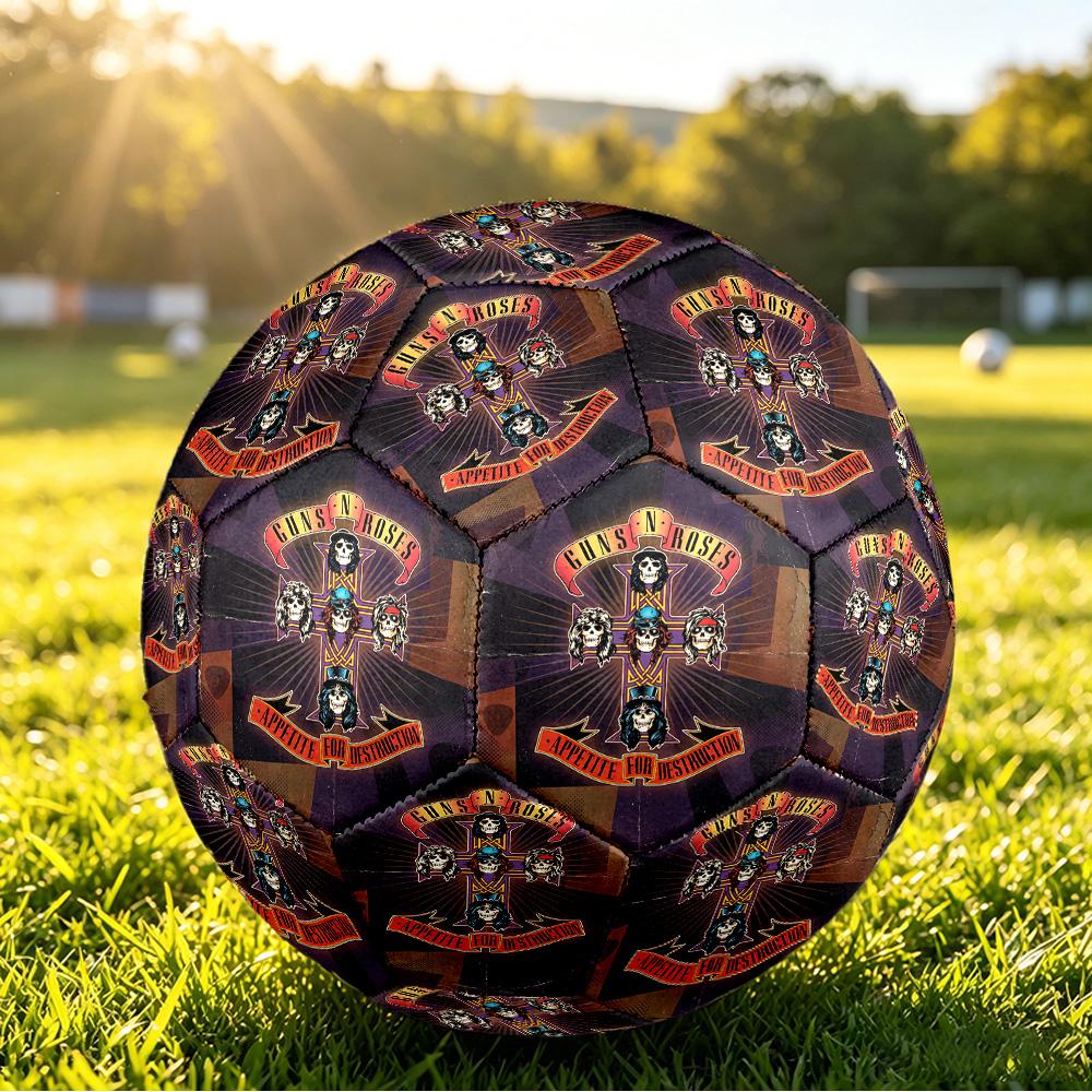 Guns N’ Roses Print Standard Size 5 Soccer Ball Durable Shock?Absorbing Ball For Training Match Outdoor Play