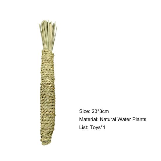 Yousheng Rabbit Toy Teeth Grinding Toy Natural Grass Hand-woven Hamster Rabbit Carrot Chew Toy Cage Accessories