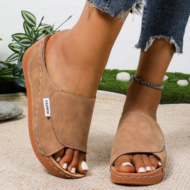 Fashion Plus Size Fashion Women's Wedge Sandals Summer Comfortable Non Slip Beach Slides Shoes Woman Casual Thick Sole Platform Slippers
