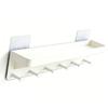 Wall Key Holder Mail Organizer Wall Mount Hanging Key Rack with 6 Hooks for Sunglasses Wallets White