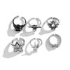Vintage Five-Pointed Star Ring for Men High-End Hip-Hop Personality Dark Style Ring Set Men's Jewelry