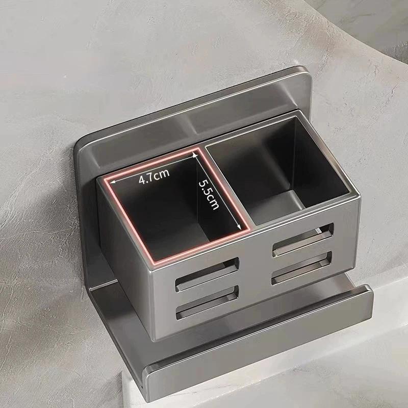Neues multifunktionales Waschbecken-Aufbewahrungsrohr ohne Bohren Badezimmer Zahnbürsten-Rasiermesser-Aufbewahrungsregal Wandmontierte Badezimmerartikel