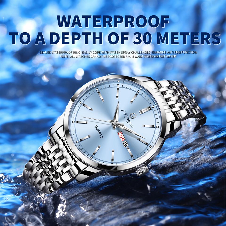 Top Brand Luxury Man Wristwatch Waterproof Luminous Date Men Watches Stainless Steel Quartz Watch
