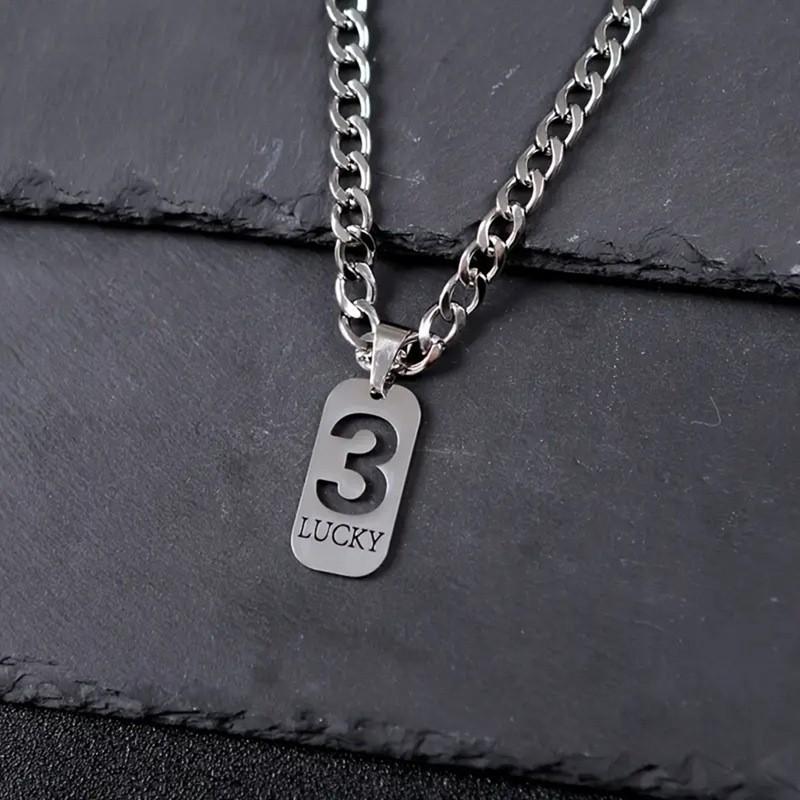 Lucky Number Necklace High-end Hollow Pendant Accessories Number Necklace