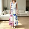 Women's Summer Floral Sleeveless A-Line Maxi Dress,Lightweight Flowy Casual Dress for Vacation,Daily Wear & Travel Photos