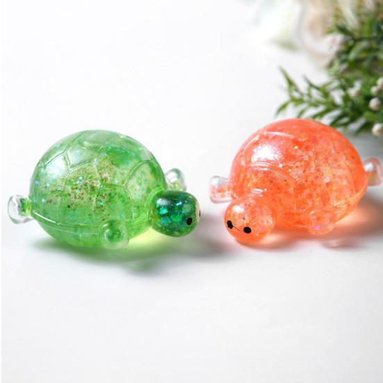 1/4Pcs Glitter Turtle Sugar Stress Ball Anxiety Relief Clear Tortoise Squeeze Toy Stretchy Slow Rising Relaxing Animal Pinch Fidget Toy