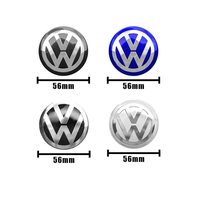 4Pc For VW GTI Golf 6 Polo R-Line CC Passat Tiguan B7 56mm 60mm 65mm Car Logo Wheel Center Hub Caps Badge Sticker Emblem Decals PQ9