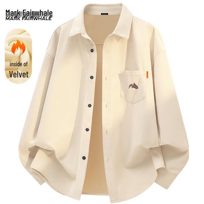 Mark Huafei Unisex American Retro Corduroy Long-Sleeve Shirt Jacket