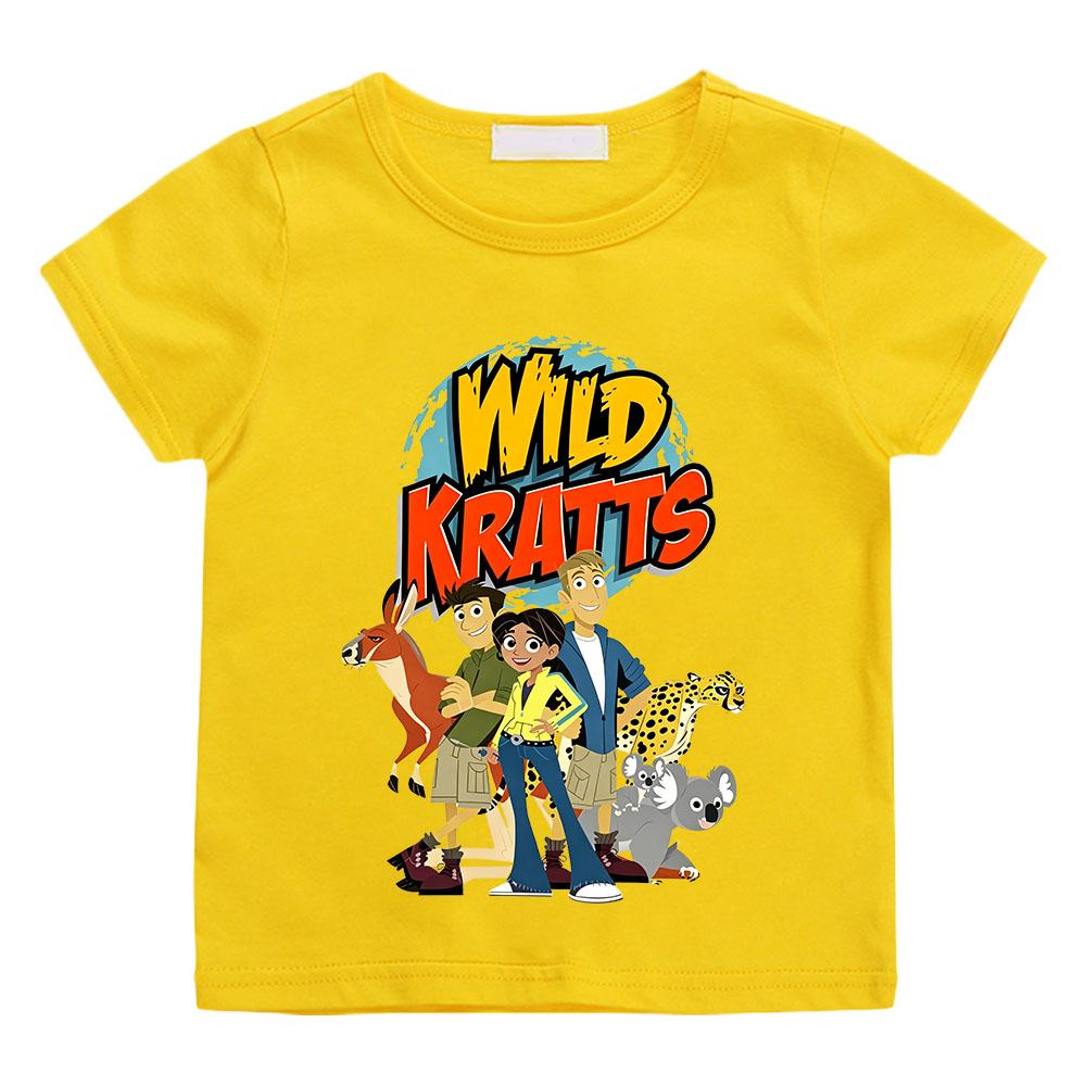 Wild Kratts T-shirt Bambino 100% Cotone Stampa Cartoni Animati T-shirt 2-12A Carine Ragazze Freschi Ragazzi Manica Corta Bambini Girocollo Top Estate
