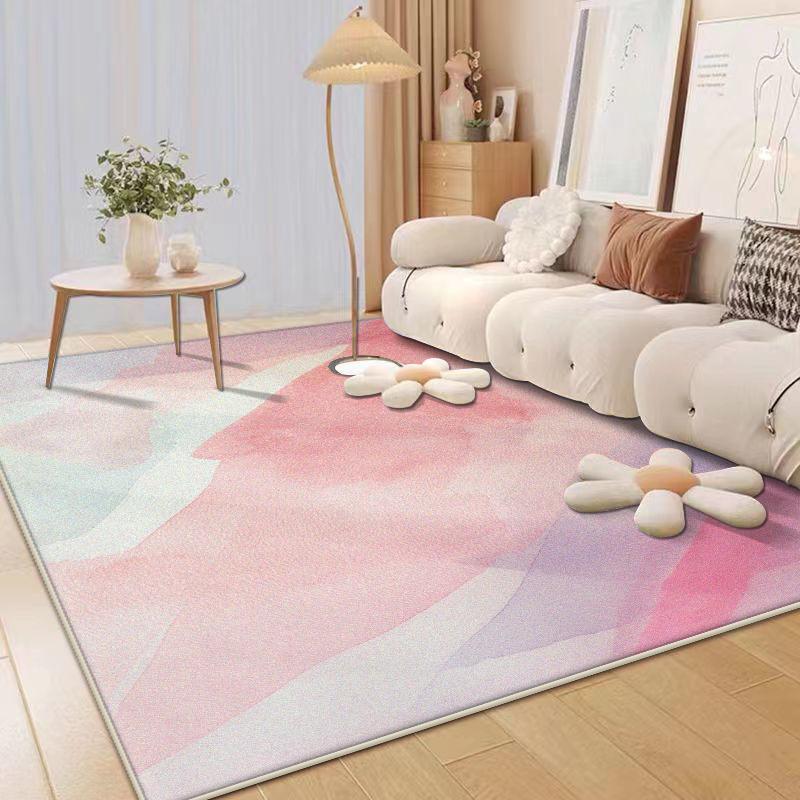 Tapetes Rosa de Luxo Nórdico Decoração de Sala de Estar Casa Tapete Simples Quarto de Menina Moderna Tapete Macio de Chão Quarto Cabeceira Tapetes Grandes