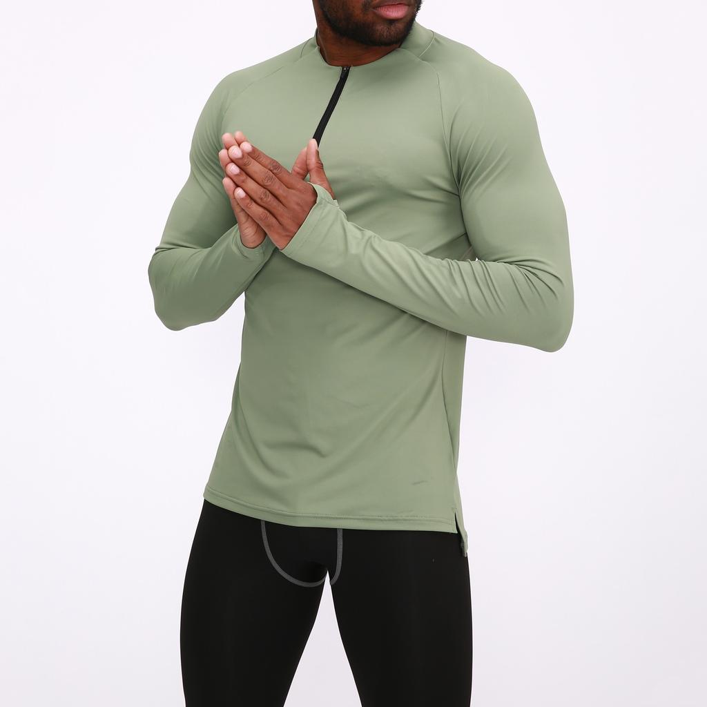 Men's Casual Fitness Wear Long Sleeve Quick Dry Breathable Outdoor Running Sports Tights Sports Wear Crewneck Top