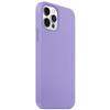 Coque et Verre Trempé - E.F.CONNECTION - pour iPhone 12 Pro Max - Silicone Liquide - Violet - Anti-choc