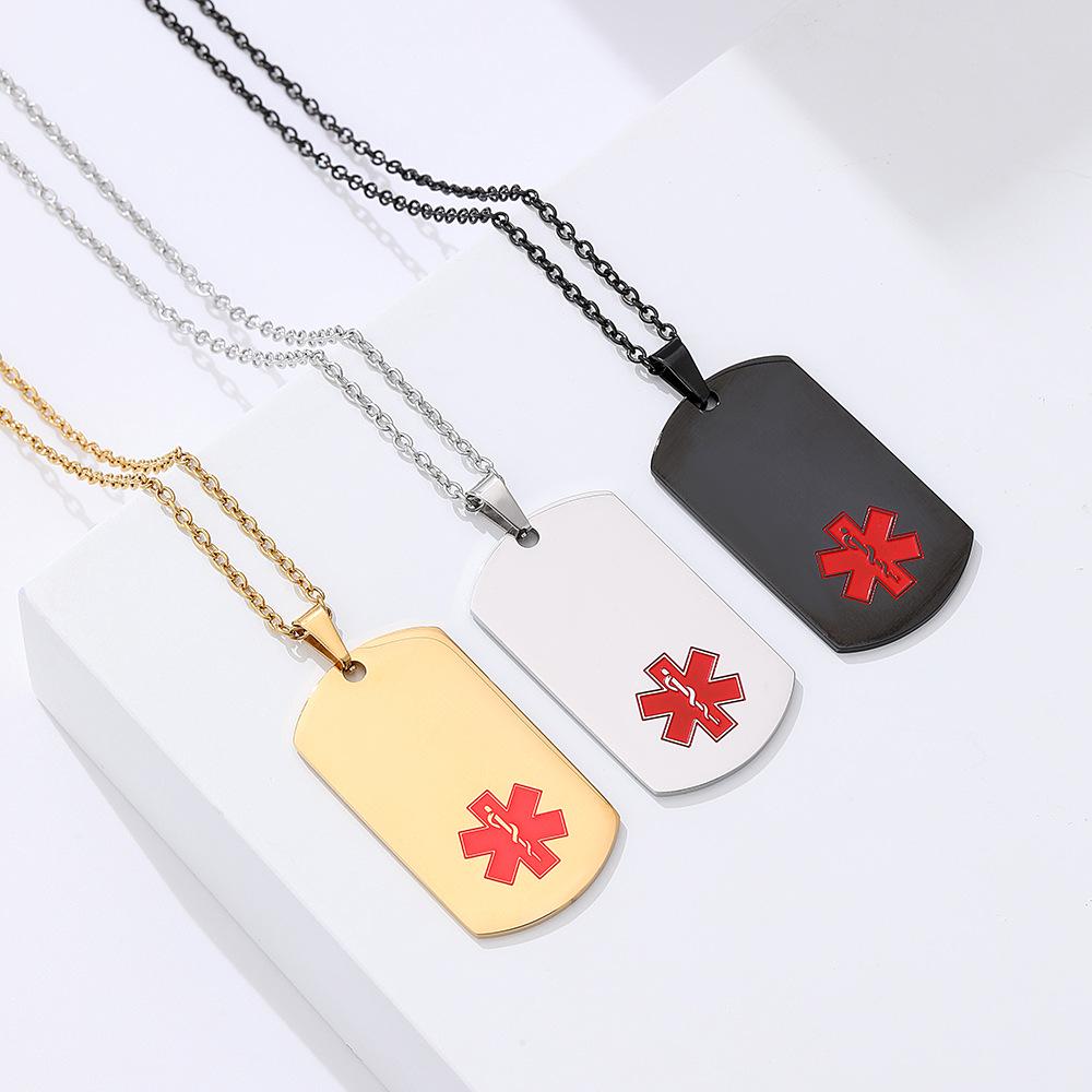 Military Medical Tag Necklace - International Nurses Day Stainless Steel Pendant Jewelry