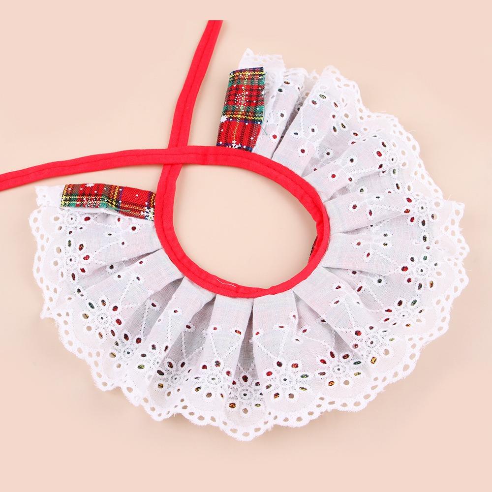 Baumwolle Polyester Haustier Schleife Lätzchen Kragen Schleife Spitze Katzenhalsband Neue Hundehalskette Hund