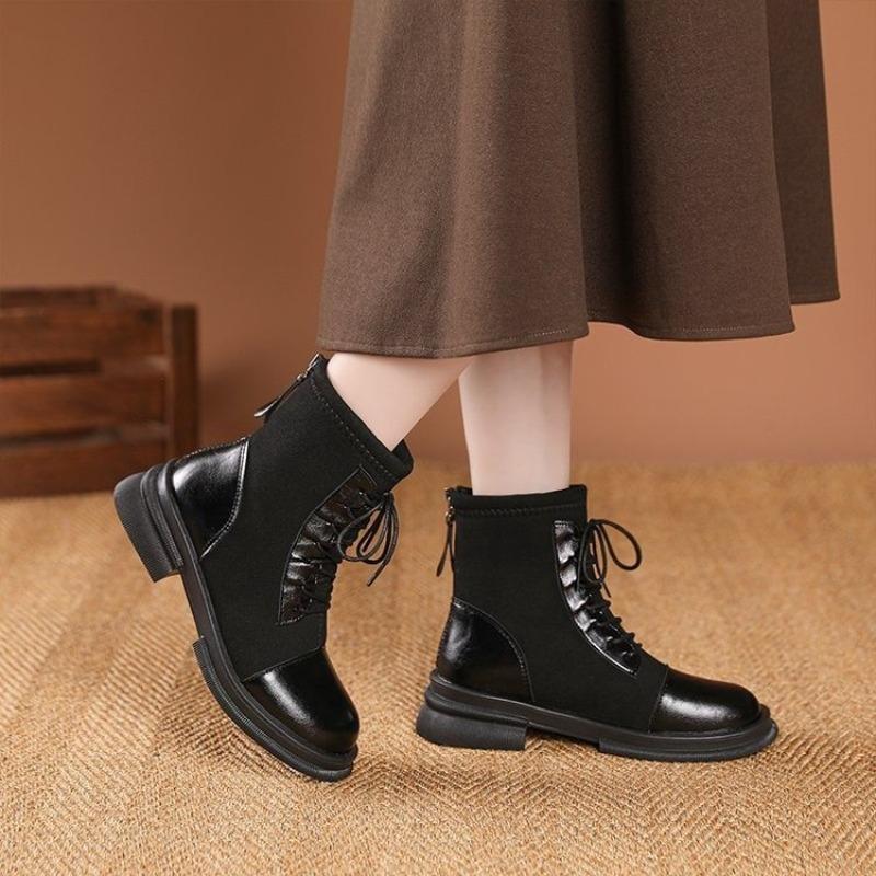 Retro Shoes, Lace-up Boots, Chunky Ankle Boots, New Fashionable Casual Shoes, Single Boots, Women's Shoes