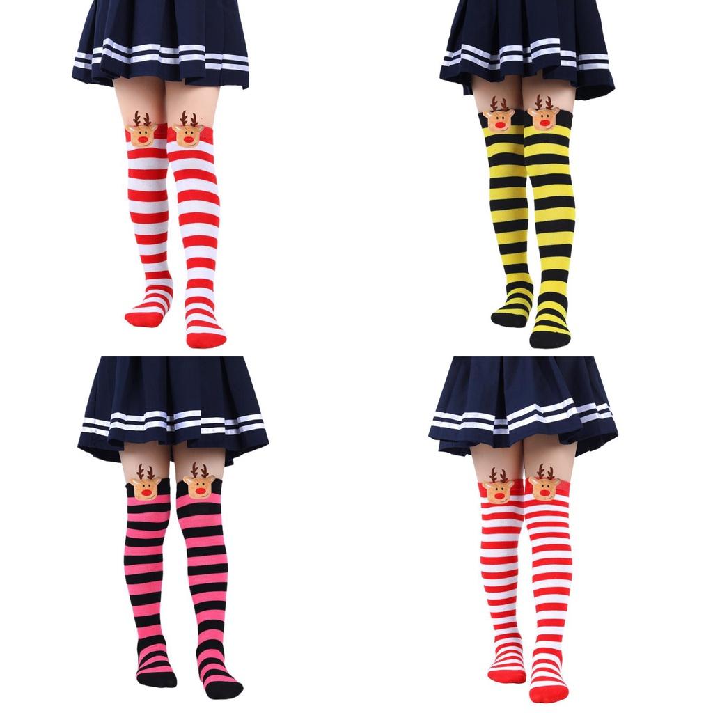 New Arrival Kids Christmas Socks With Cute Cartoon Deer Plush Toy Polyester Fabric Friction Resistant
