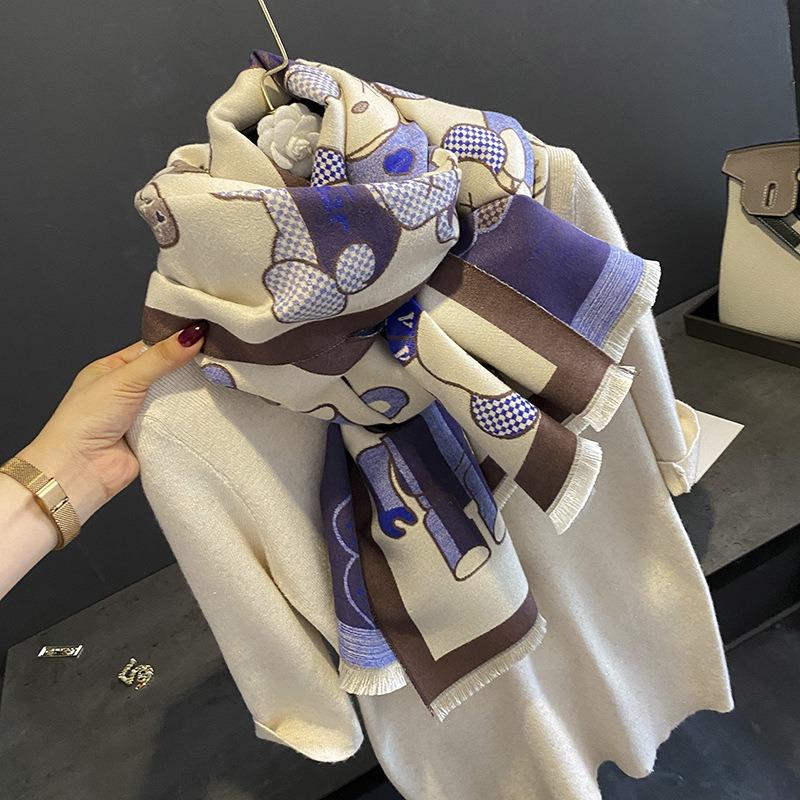 Violent bear recommends soft girl imitation cashmere scarf women's autumn and winter versatile warm shawl scarf