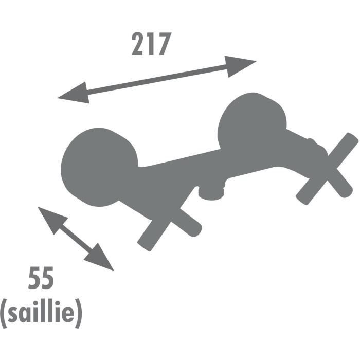 Mélangeur douche - EDOUARD ROUSSEAU - NANKA - Noir