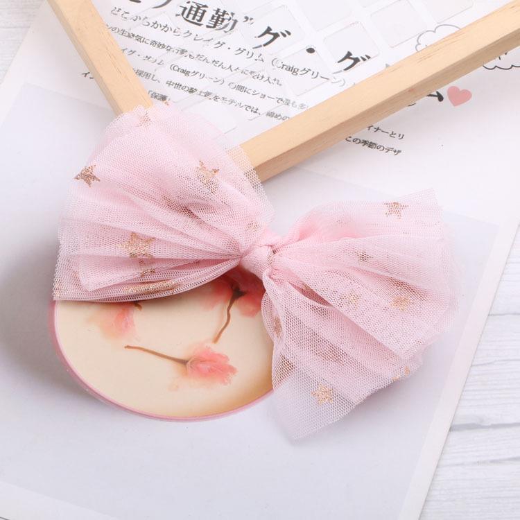 Bunte gepunktete Netzschleife Haarspange für Kinder