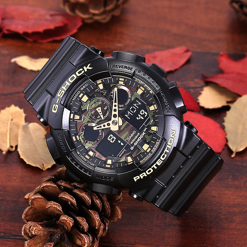 CASIO Unisex Pair Table Series Black Watch GA-100CF-1A9+GMA-S110MP-4A1