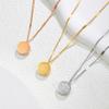 New Titanium Steel Double Happiness Blessing Double-Sided Pendant Necklace Women'S Autumn And Winter Sweater Chain Does Not Fade Collarbone Chain Wome