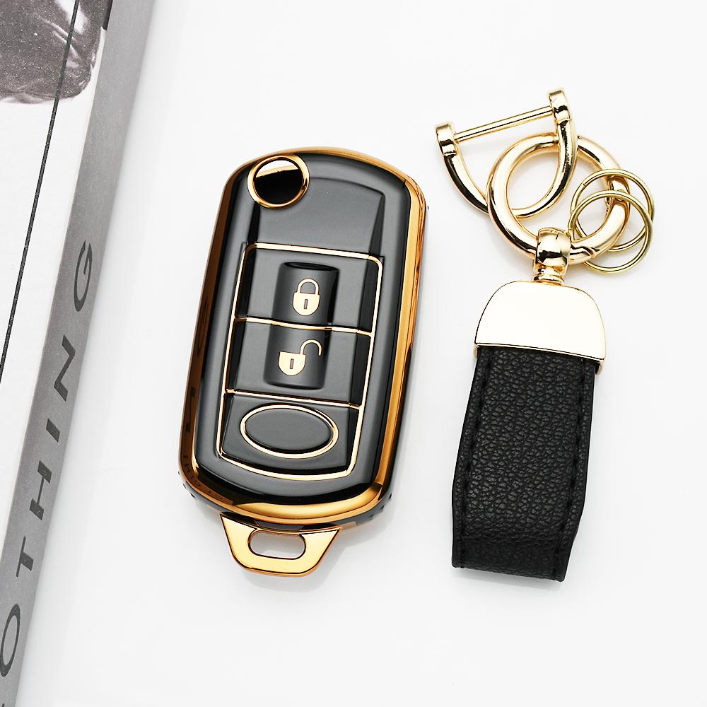 Keyless Protector For Land Rover Range Rover Sport Lr3 Discovery Gold Edge Tpu Auto Shell Fob Holder Accessories