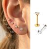 2/8PCS Stainless Steel Eearring Nose Stud Cartilage Piercing Jewelry Helix Tragus Lip Gold Color Tiny Earrings for Women 18G
