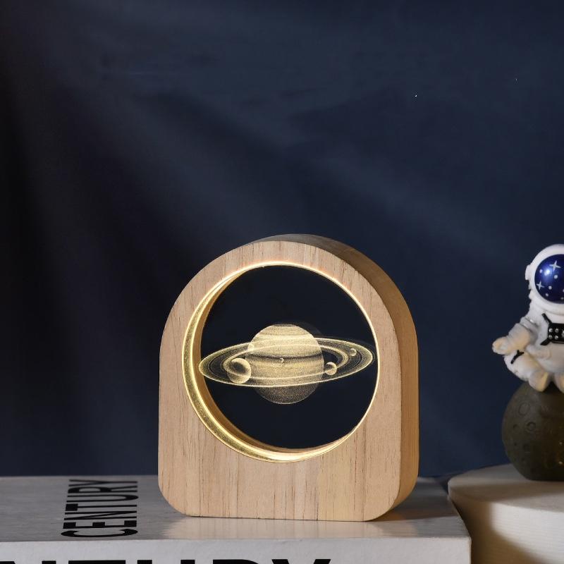 New Starry Sky White Crystal Ball 3d Inner Carving Angel Glowing Night Lights Desktop Decoration Tanabata Valentines