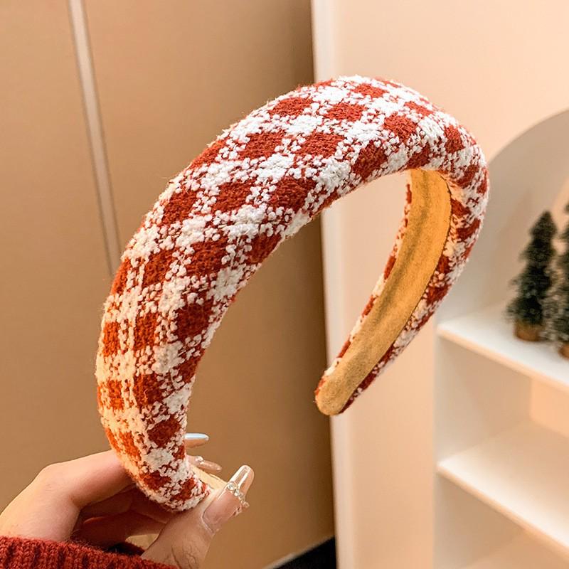 Retro Red Velvet High Crown Headband - Wide Edge Korean Influencer Style