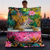 1pc Leopard Print Outdoor Blanket, Soft And Comfortable Blanket, Casual Warm Outdoor Blanket, Camping Travel Blanket Yy251201106