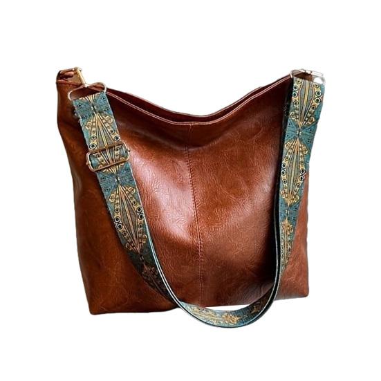 Сумка через плечо с регулируемым широким плечевым ремнем Большая вместительная сумка на плечо Планшеты Кошельки Бутылки с водой Ежедневная сумка коричневый