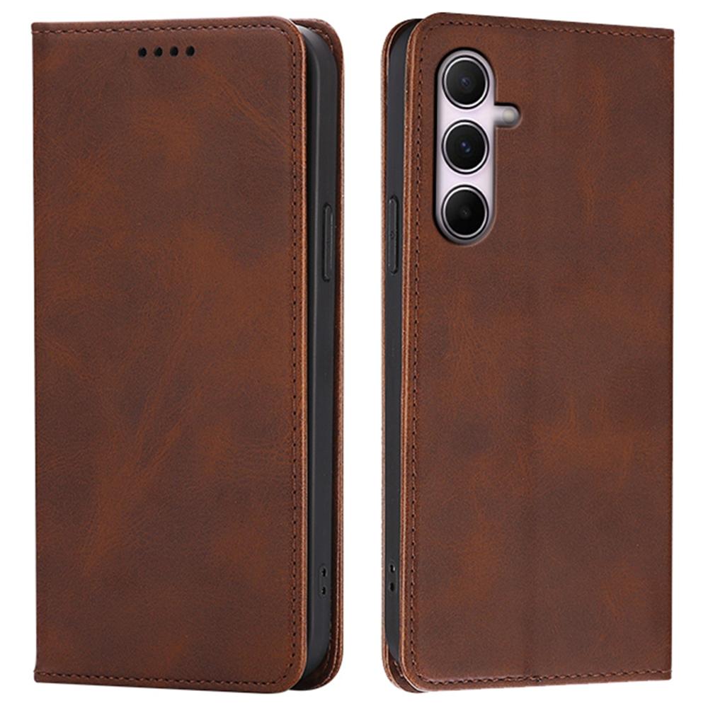 Für Samsung Galaxy A15 4G/5G Hülle Brieftasche Kalbsleder Textur Leder Handyhülle mit verdecktem Magnetverschluss