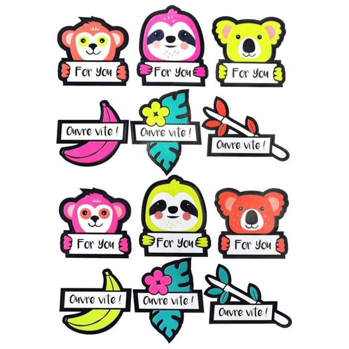 MégaCréa DIY - Sticker fluo Jungle 12 pièces